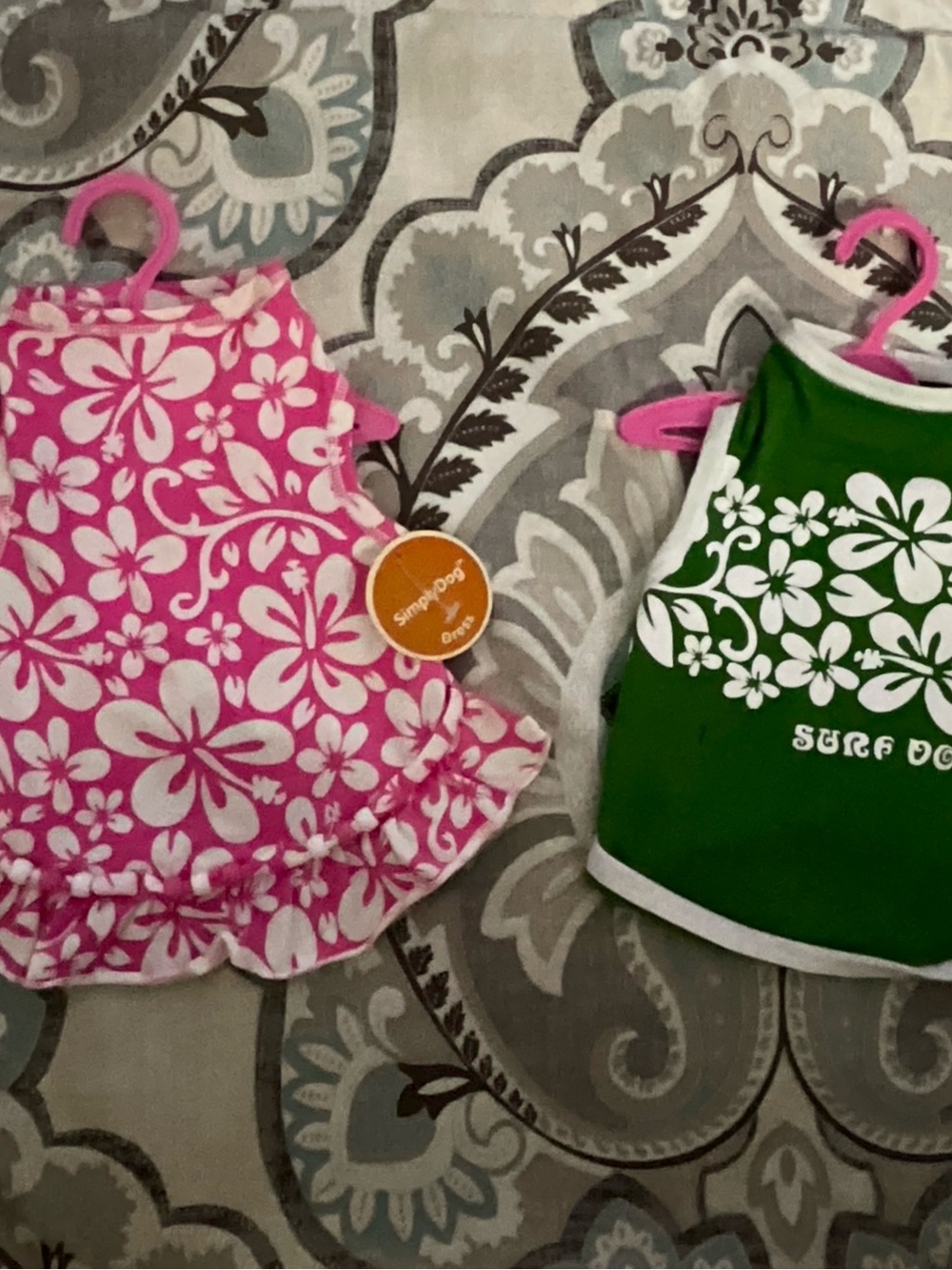 Surf Dog Floral Dog Dress - Pink and Green - Picture 1 of 1